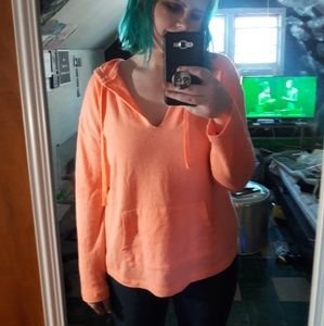 Neon peach pullover sweatshirt